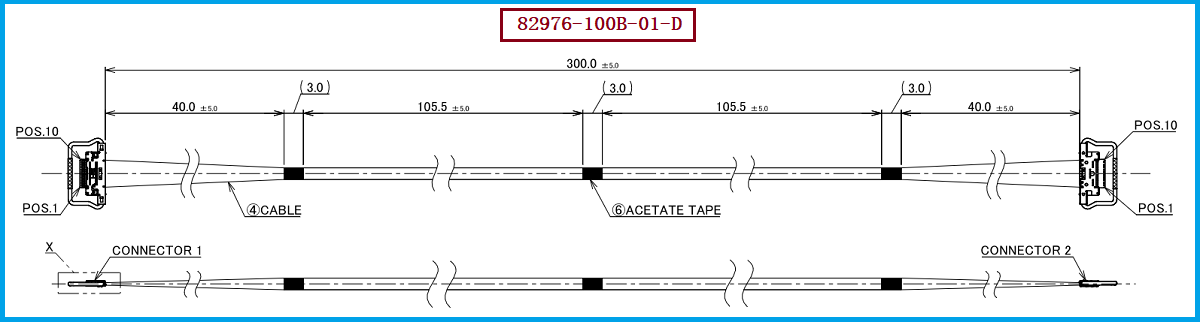 I-PEX 82976-100B-01-D极细同轴线束
