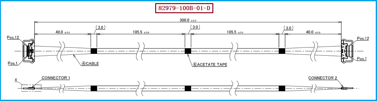 I-PEX 82979-100B-01-D极细同轴线束