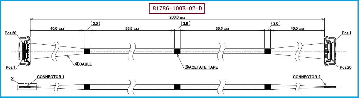 I-PEX 81786-100B-02-D极细同轴线束 I-PEX 81786-100B-02-D极细同轴线束