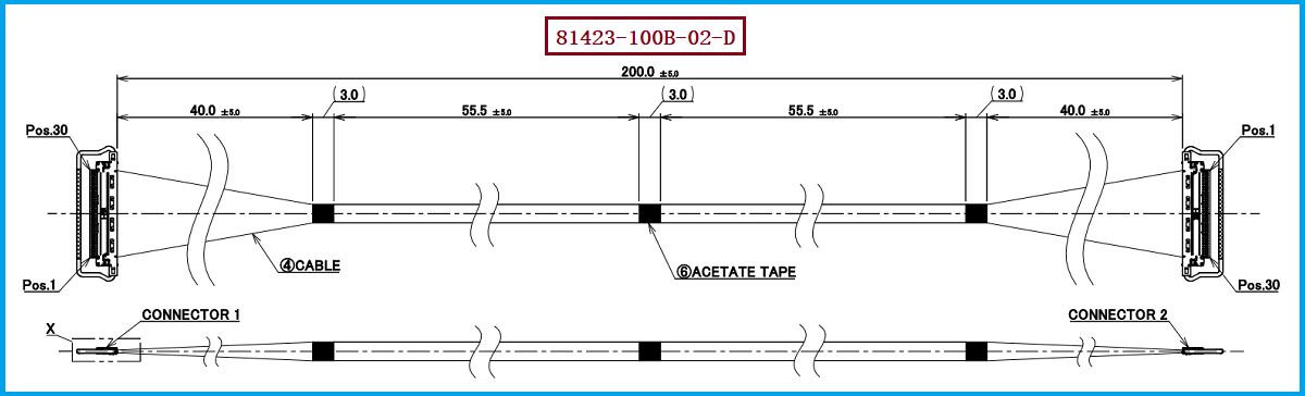 I-PEX 81423-100B-02-D极细同轴线束 I-PEX 81423-100B-02-D极细同轴线束