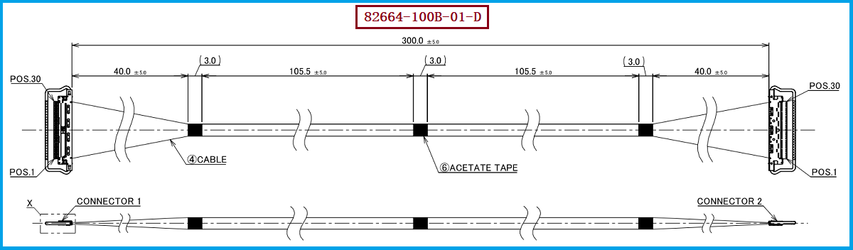 I-PEX 82664-100B-01-D极细同轴线束 I-PEX 82664-100B-01-D极细同轴线束