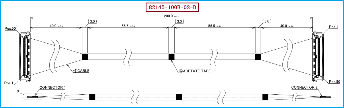I-PEX 82145-100B-02-D极细同轴线束 I-PEX 82145-100B-02-D极细同轴线束