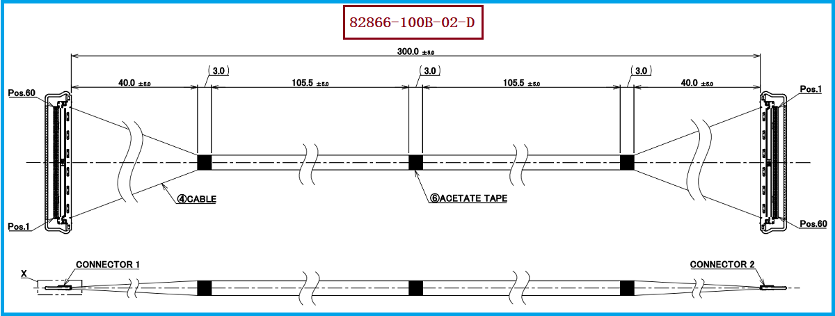 I-PEX 82866-100B-02-D极细同轴线束 I-PEX 82866-100B-02-D极细同轴线束
