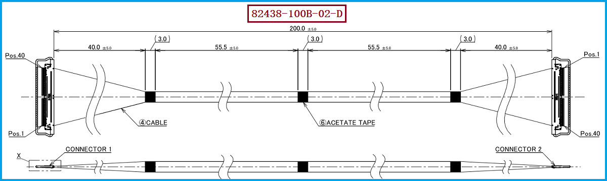 I-PEX 82438-100B-02-D极细同轴线束 I-PEX 82438-100B-02-D极细同轴线束