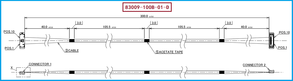 I-PEX 83009-100B-01-D极细同轴线束 I-PEX 83009-100B-01-D极细同轴线束